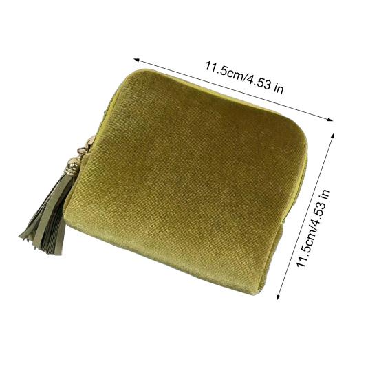 Yousheng Jewelry Storage Bag with Multi-pockets Portable Watch Earring Necklace Bracelet Ring Organizer Case Jewelry Pouch with Tassels Zipper