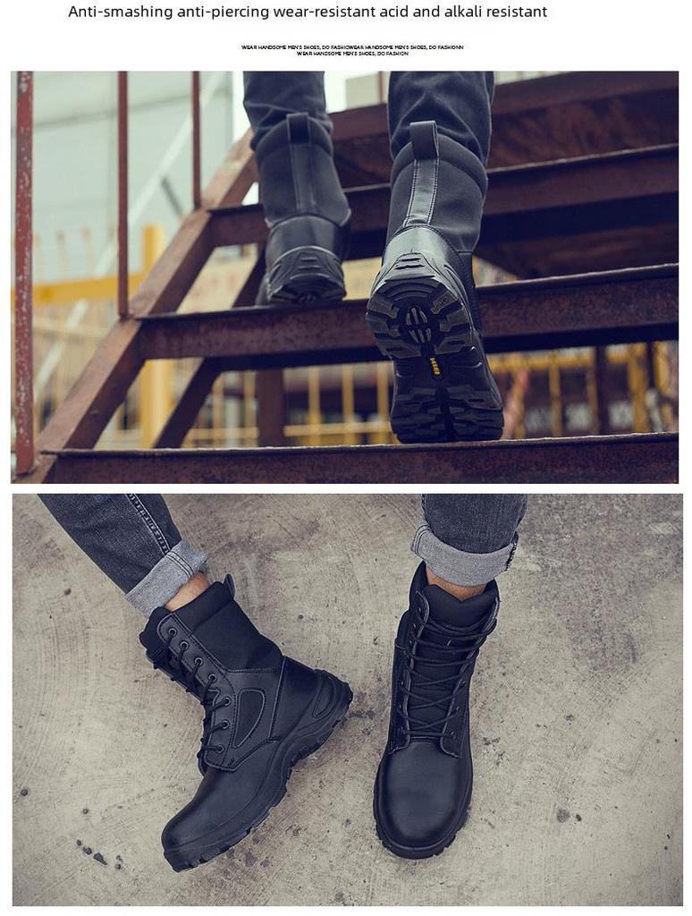 Winter Safety Steel Toe Shoes - Anti-Smash, Anti-Puncture, Velvet-Lined, Anti-Collision, Cotton Protective Footwear.