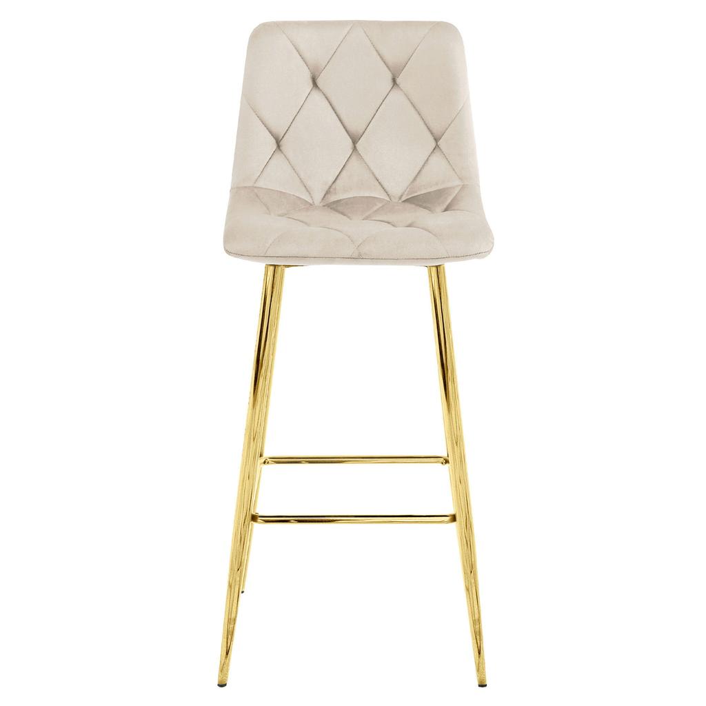 Nado Stool - Beige Velvet / Golden Legs X 3