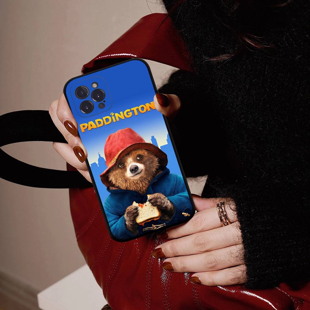 Cute P-Paddington B-BearS Black TPU Phone Case For Iphone17 Air 16 15 14 13 12 Pro 11 Pro Max Plus Protective Cover Case