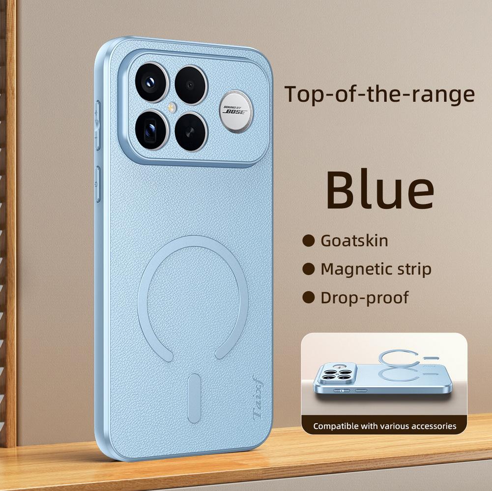 

Goat Leather Magnetic Ring Phone Case For Poco F8 Ultra POCO F8 Pro poco f7 Full-Body Protection Cover Poco F8 ultra