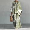 Y116 Summer Loose Bat Sleeve Top Wide Leg Pants Two-piece Women's Clothing European and American Fashion Suit