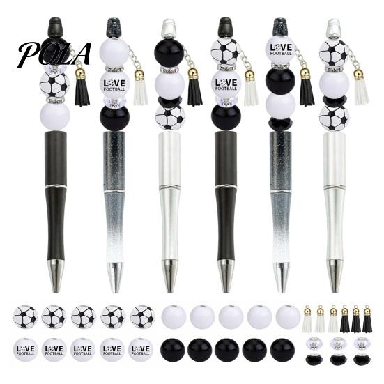 Creative Pen Making Crafts Beaded Ballpoint Kit, with Sports Beads DIY Craft Theme Pens Writing Stationery, for Football Fans Kids And Students School