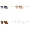 Metal Frame Square Sunglasses For Women Men Uv400 Protection Outdoor Fashion Accessories