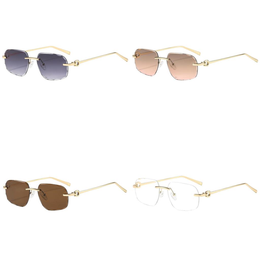 Metal Frame Square Sunglasses For Women Men Uv400 Protection Outdoor Fashion Accessories