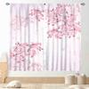 Japanese Curtains Traditional Ink Painting Red Floral Plum Cherry Blossom Asian Style Nature Mountains Landscape Window Drapes Curtain Polyester