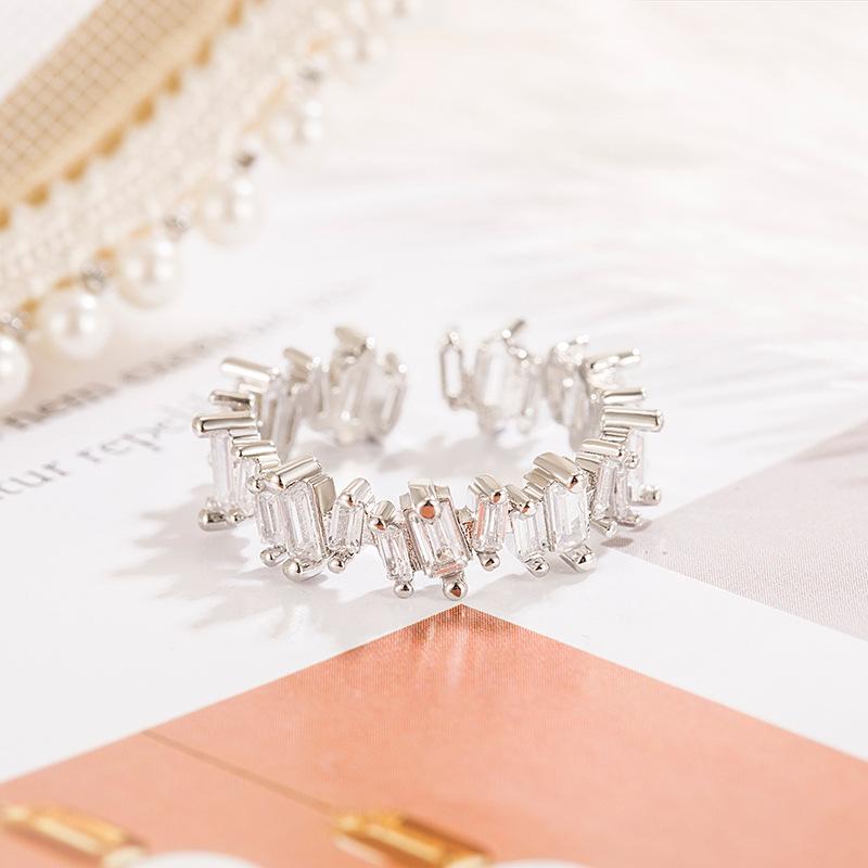 925 Sterling Silver Plated Sun Moon Sunflower Heart Rings for Women Original Flower Wedding Crystal Luxury Jewelry R5375