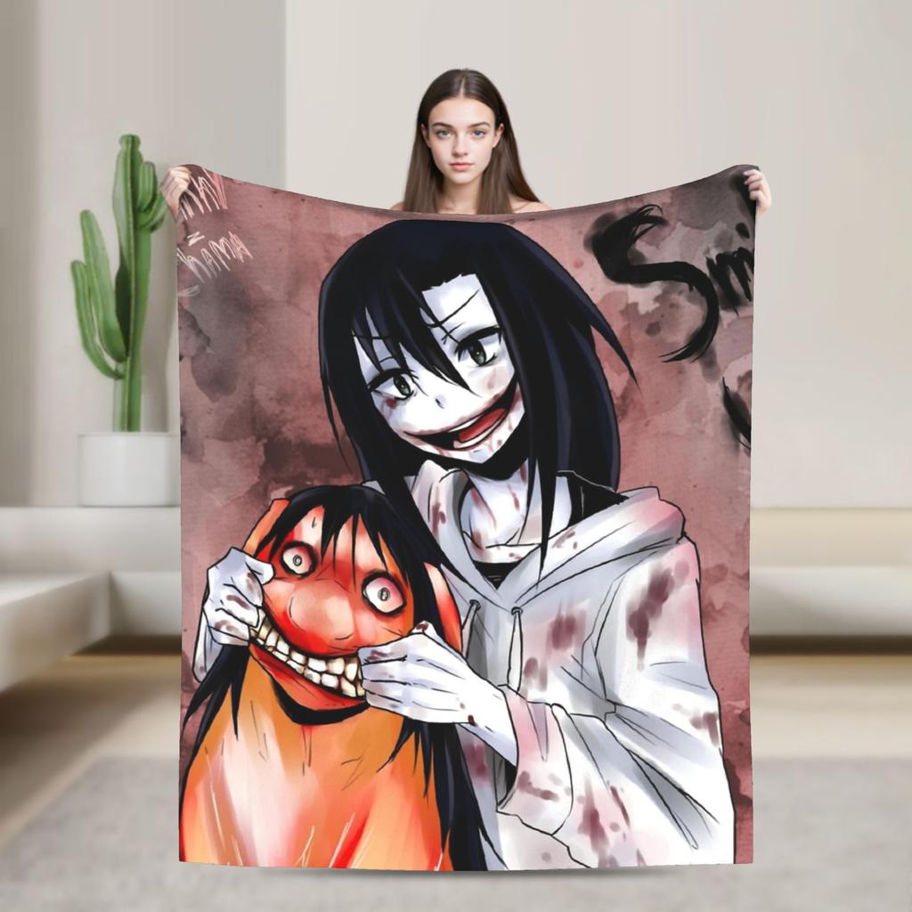 Badezeit Jeff the Killer Flanelldecke Superweiche Kuscheldecke für Schlafzimmer Picknick Lustige Tagesdecke Sofa Bettbezug