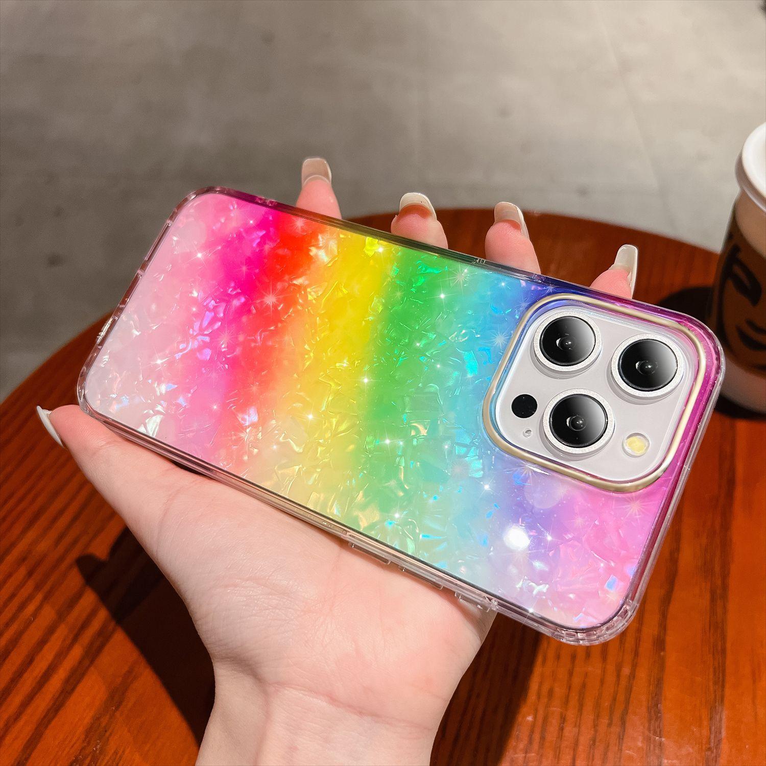 

The IPhone16 Electroplated Shell Pattern Is Suitable for The IPhone 15 Phone Case and The Rainbow IPhone14 Pro Max Protective Case Apple 11