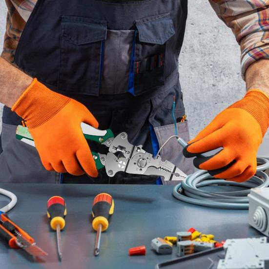Wire Stripper with Voltage Tester Ergonomic Handle High Precision Compact Portable Multi-function Electric Wire Stripping Tool