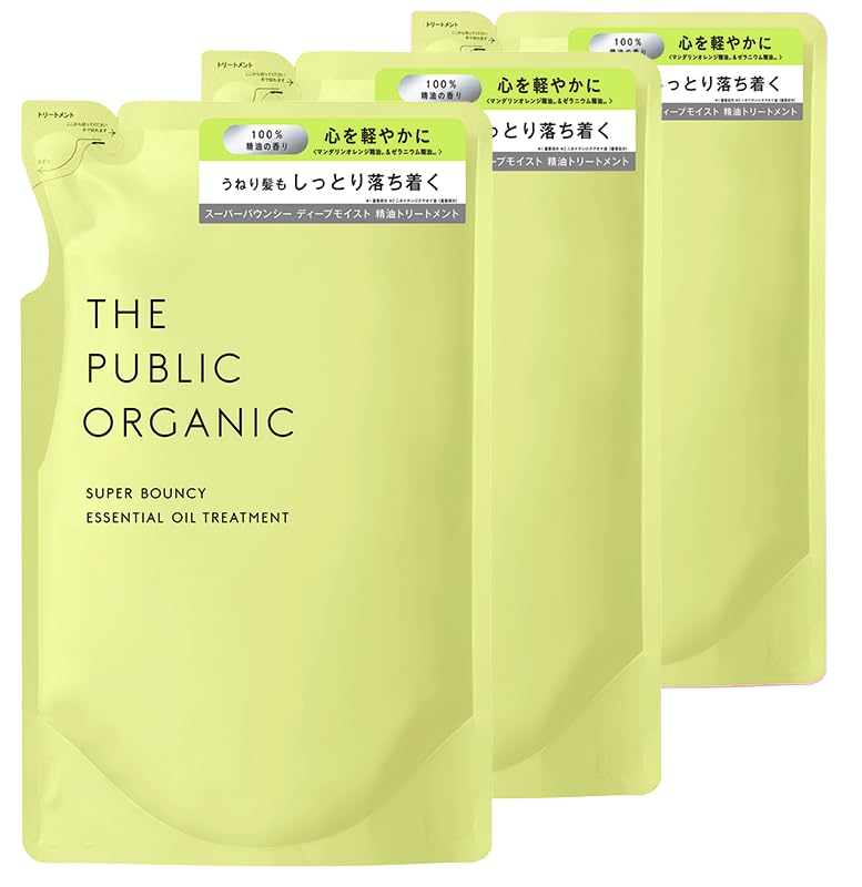 

THE PUBLIC ORGANIC The Public Суперупругий Кондиционер Рефилл [Набор из 3 шт.] 400 мл Аминокислотный Стайлинг Арома Эфирное Масло Уход за Волосами Без Силиконов Сделано в