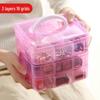 Compact 18-Compartment Three-Layer Portable Jewelry and Tool Organizer Box