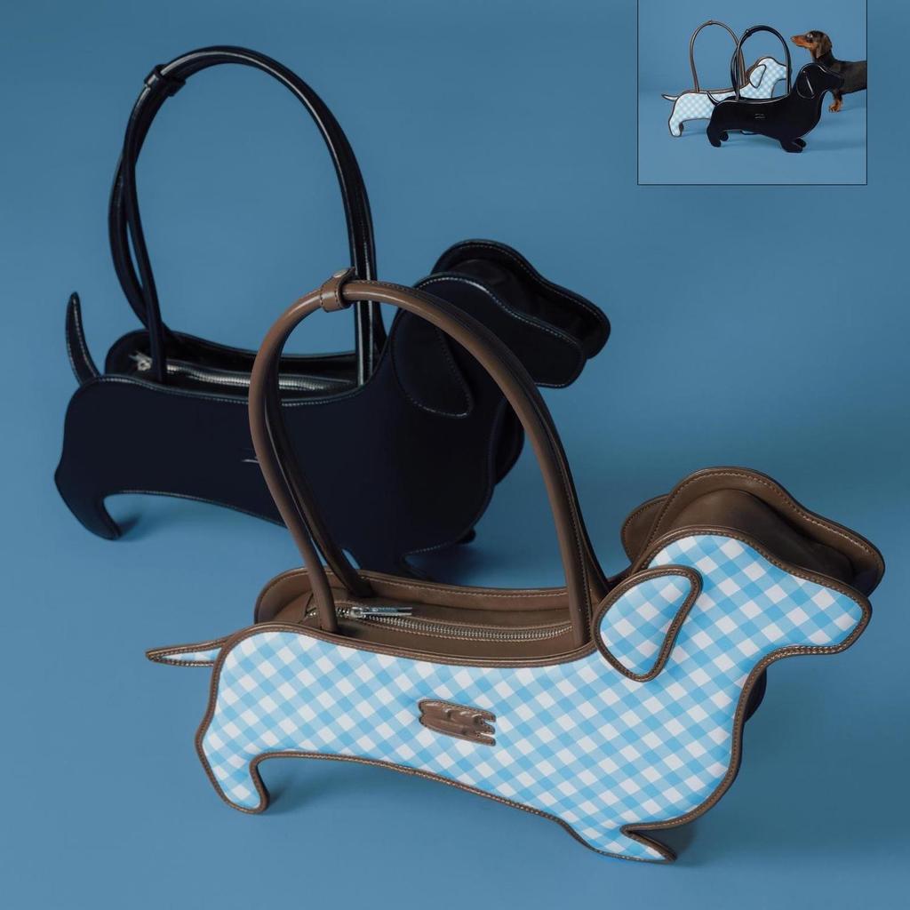 Commuting Handbag, Retro and Niche Single-shoulder Bag, Cute and Three-dimensional Dachshund, Personality and Mischievous Bag Girl