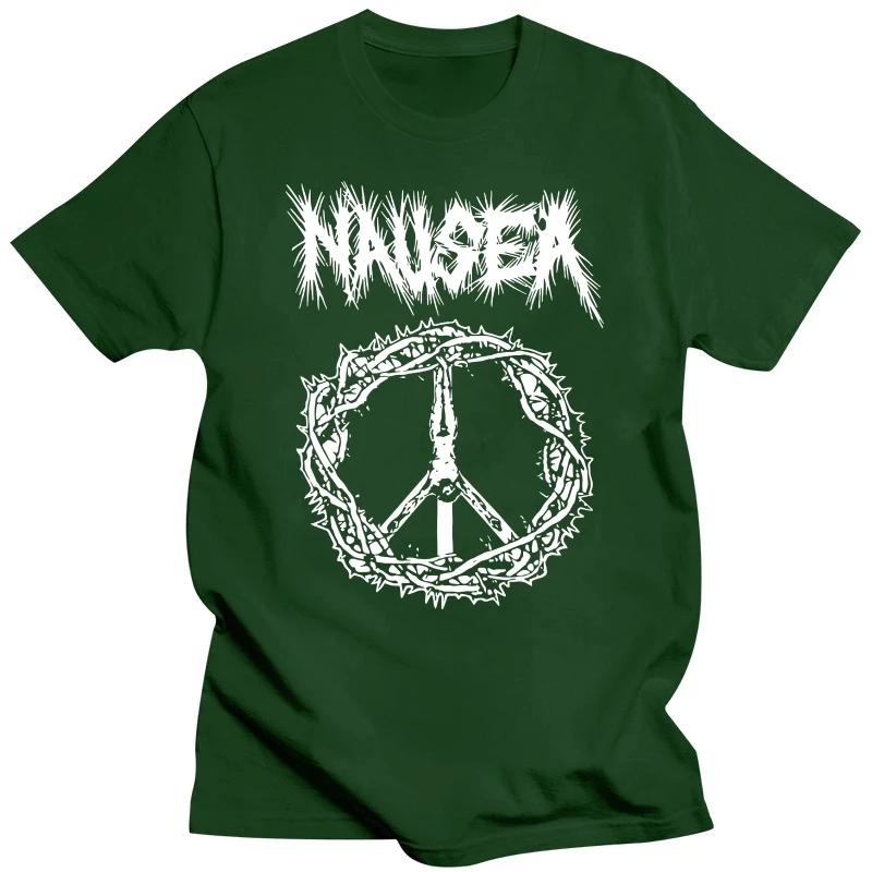 Nausea t shirt crust punk band heavyweight fashion Round Neck new in tops  tees shirt homme Unisexga vintage anime clothes style