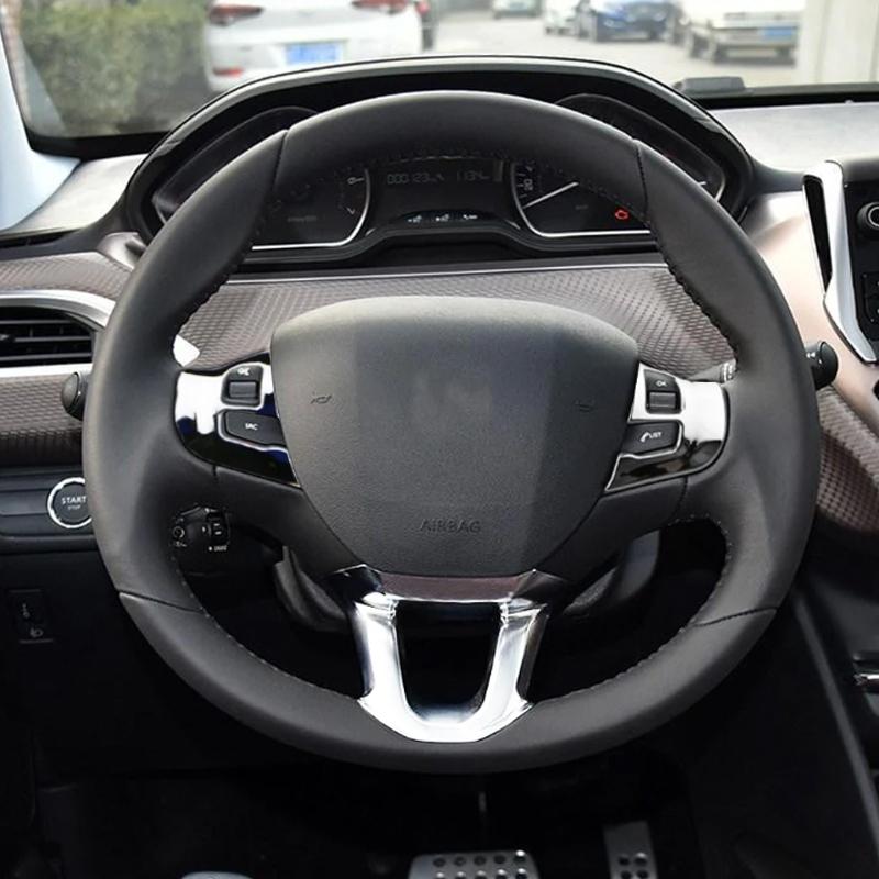 For Peugeot 208 GTI 2008 308 2014 - 2018 Car Steering Wheel Panel Cover Trim Sticker Interior Accessories