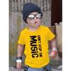 T-shirt da ragazzo a maniche corte con girocollo e stampa di pattern musicali inglesi - Taglia europea