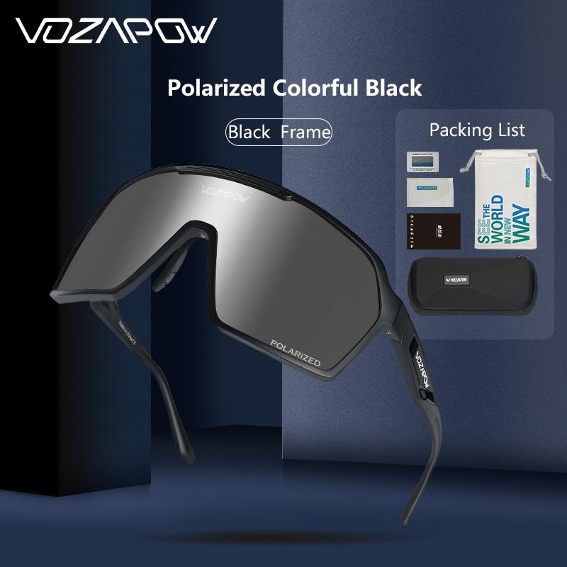 Vozapow Polariserade Cykelglasögon MTB Landsvägscykel Solglasögon HD-lins UV400 Solskydd För Körning Vandring Sportglasögon