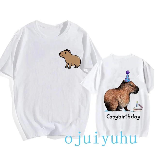 Fashion Capybara T Shirt Men/women EU Szie T-shirt Funny Capibara Harajuku Tees Tops Cartoon Mange Y2k 90s Grunge Tshirt Clothes