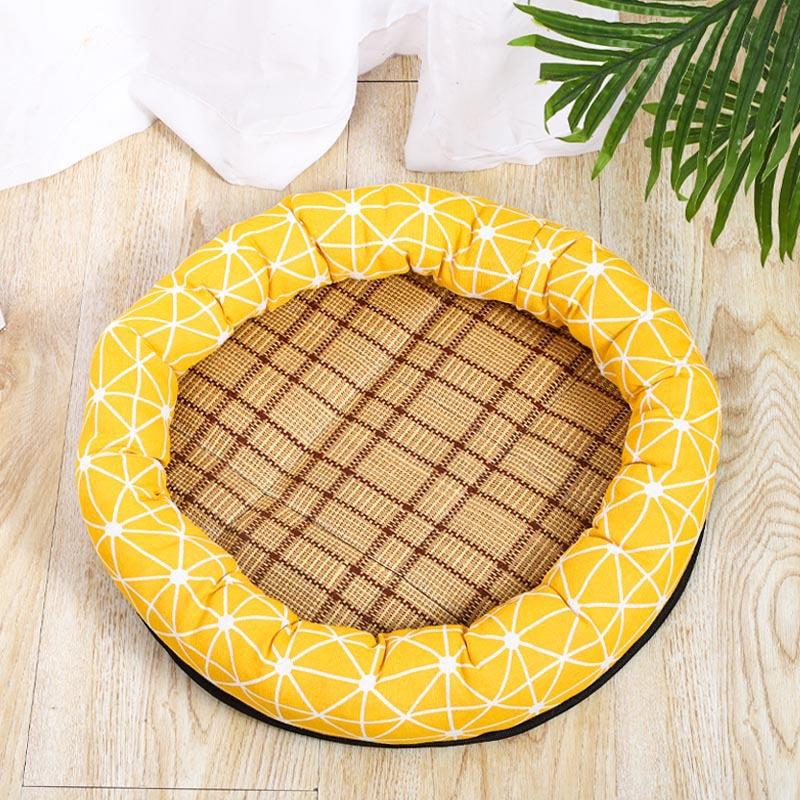 

Новый летний круглый коврик для кошек и брезентовое съемное и моющееся холодное гнездо для собак S