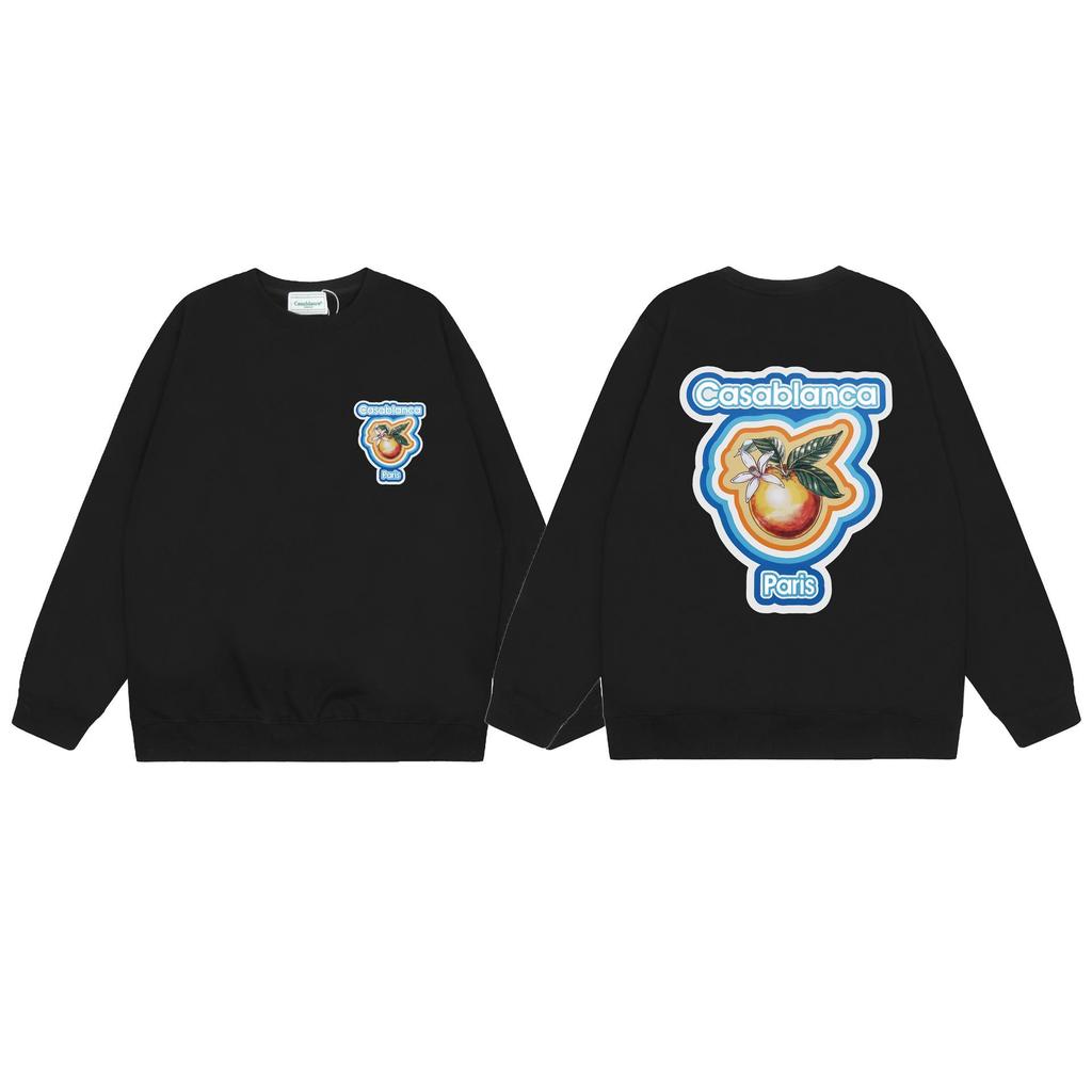 CASABLANCA Unisex Letter Print Terry Sweatshirt, New Style Round Neck
