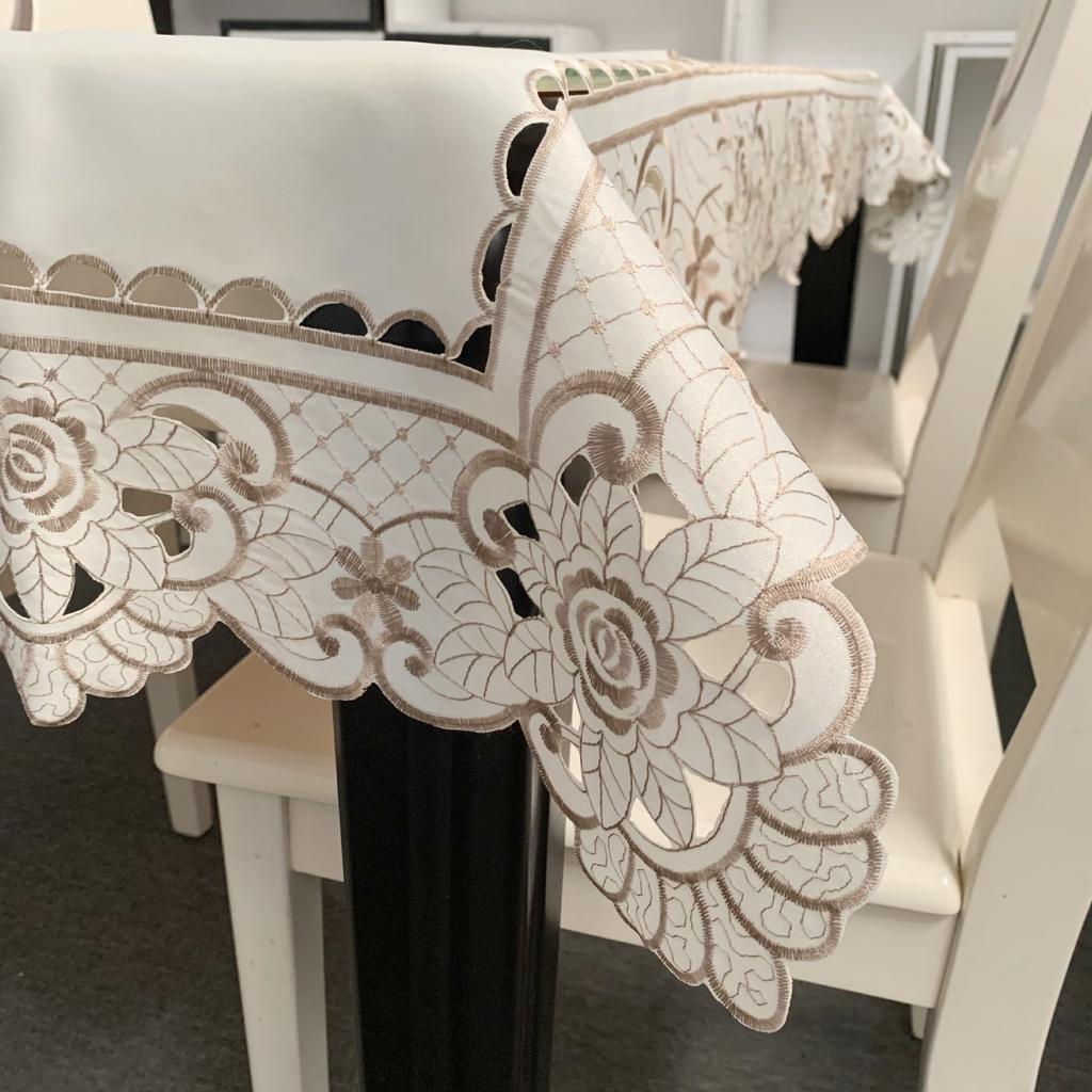 Nordische Pastorale Stickerei Tischdecke Haushaltstischdecke Stickerei Hohlgewebe Einfache Rechteckige Tischdecke