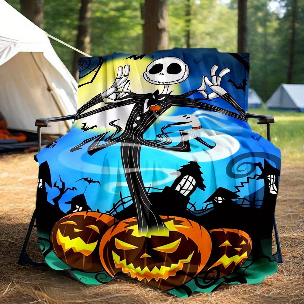 1pc, Jack Skellington Blanket All Seasons Use, Living Room, Travel, Camping, Car Blankets