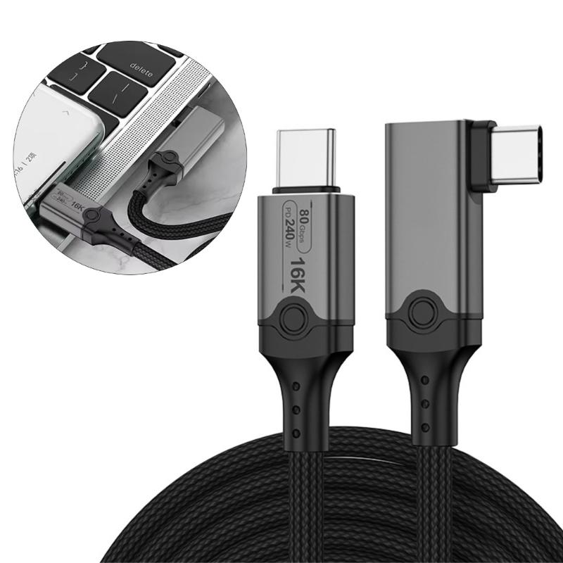 USB5 USB C to USB C Cable 80Gbps 16K@30Hz 240W Fast Charging USB C Data Cord Video Cable for Smartphone Laptops