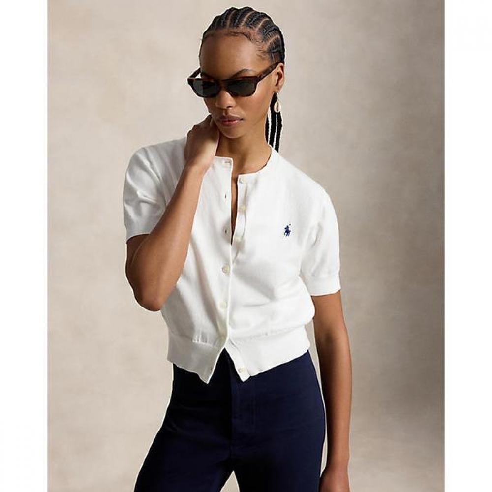 Polo Ralph Lauren Women S Cotton Blend Short Sleeve Cardigan wmpoSwendw20596100