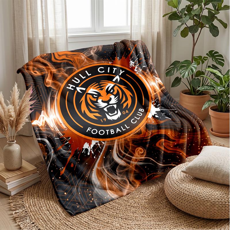 Hull City Football Print Flannel Blanket, Soft Warm Lightweight Throw Blanket for Sofa Bed Camping
