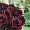 5/10pcs Dark Red Artificial Silk Rose Bouquet Realistic Fake Roses for Halloween Xmas Home Wedding Party Decor
