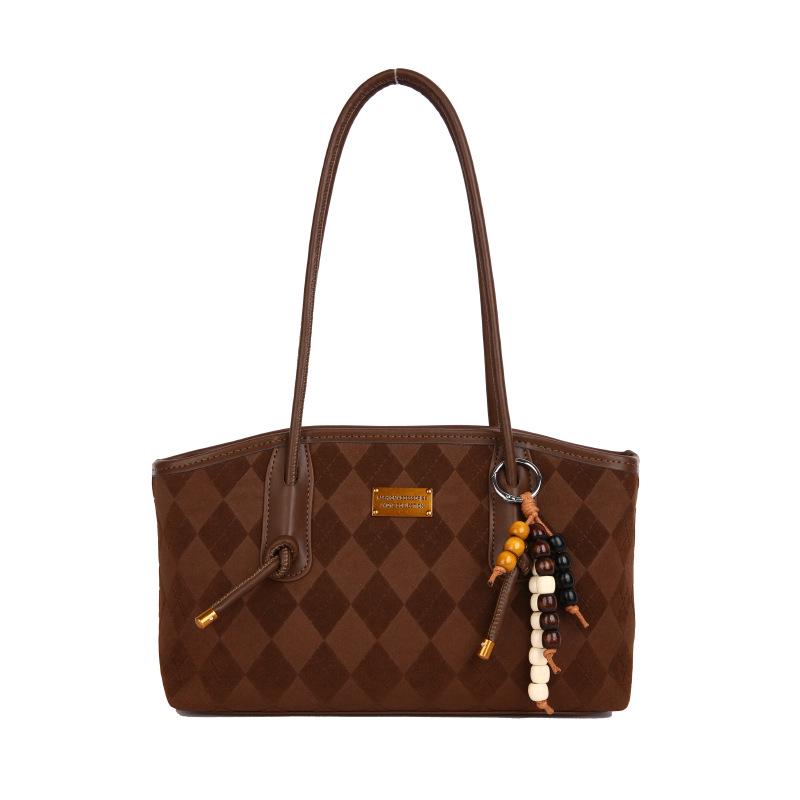 2025 Ретро Замшевая Женская Универсальная Матовая Сумка - Компактная Осенне-Зимняя Наплечная Сумка-Тоут Without Charm