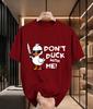 2026 New Arrival Pure Cotton Tshirt Funny Knife Duck Dont Duck With Me Pun Print Crew Neck Unisex Casual Short Sleeve