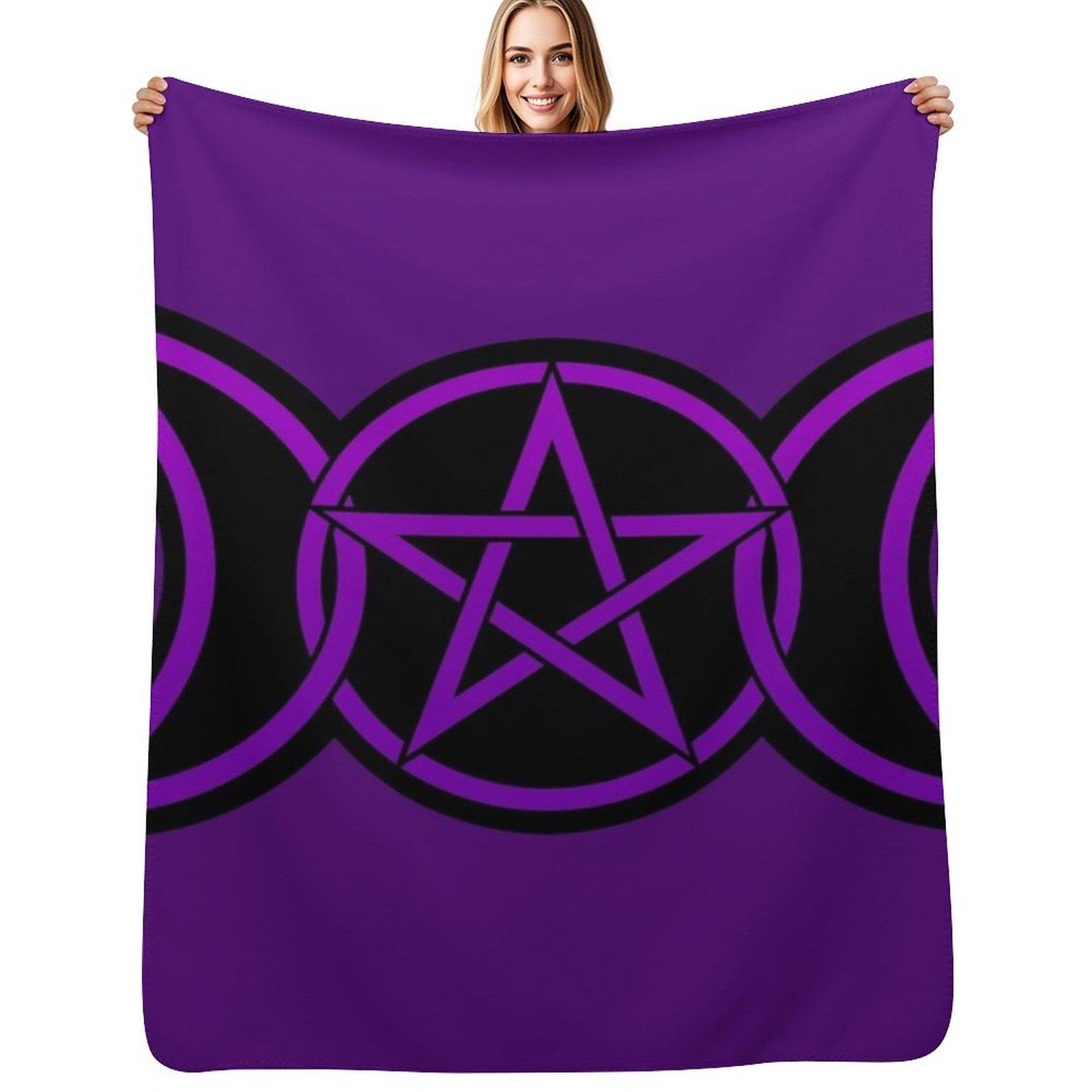 

Triple Moon Goddess purple Throw Blanket Cozy Throw Blanket Birthday Gift for Him Her 102x76cm(40x30in)