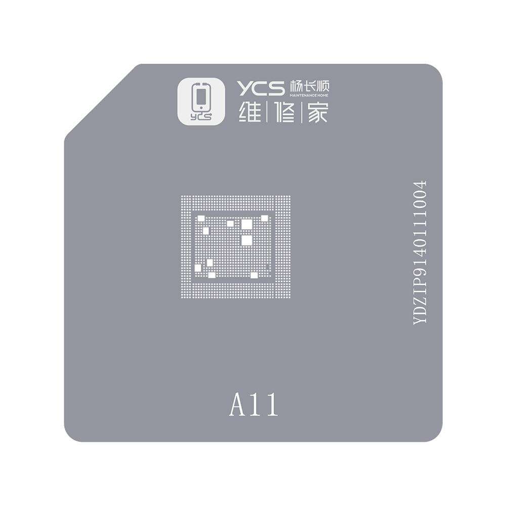YCS BGA Stencil for Iphone 6-15Pro Max CPU A8/A9/A10/A11/A12/A13/A14/A15/A16/A17 BGA Reballing Stencil Tin Planting Platform