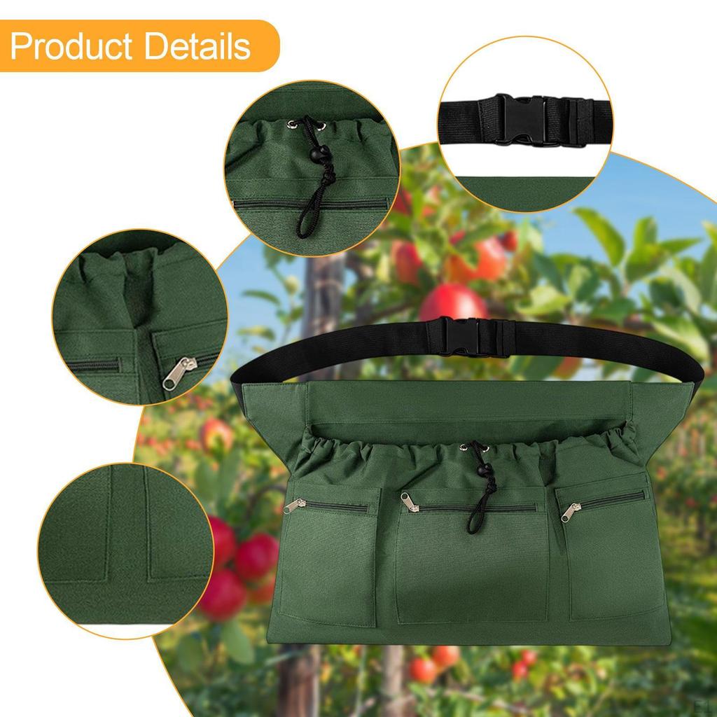 Picking Apron, Harvest Apron for The Garden, Practical Storage Bag with Waist Belt, Adjustable