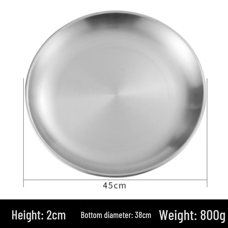 

Korean Style Stainless Steel Round Serving Tray