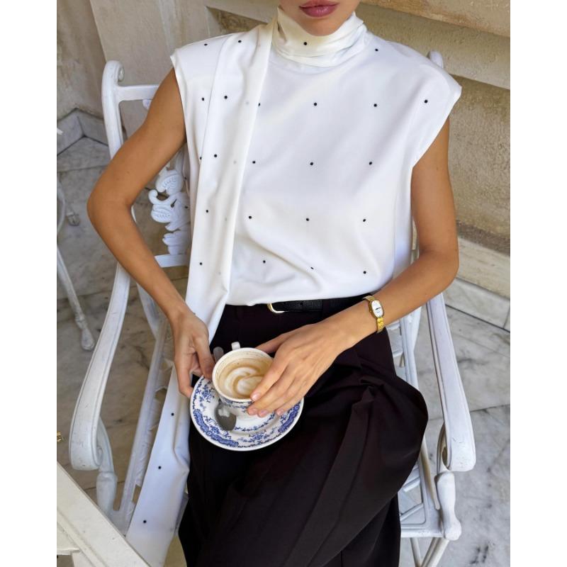 Women S Polka Dot Vest Elegant Casual Summer Top