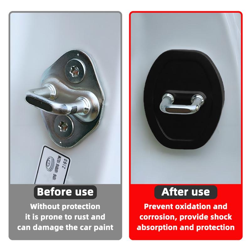 PINMOAP Car Door Lock Buckle Protective Cover Anti-Collision Door Lock Buckle Silicone Protective Cover Shock-Absorbing Pad