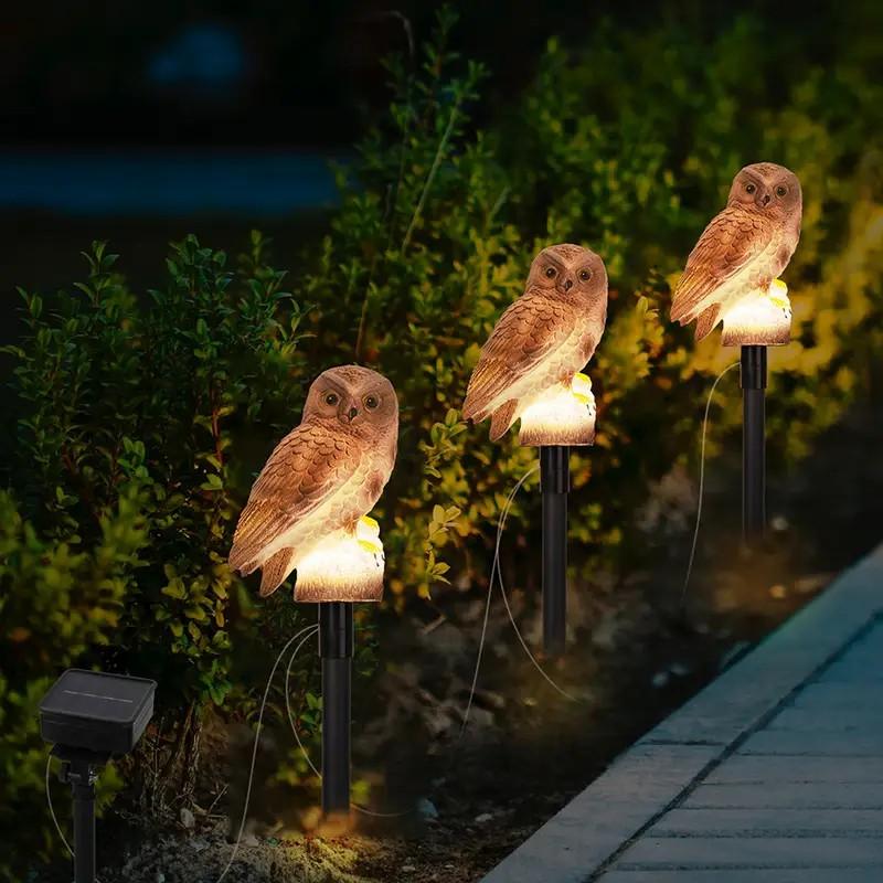 1pcs Solar Brown/white Owl Light, Suitable for Outdoor Garden, Yard, Patio Decoration and Holiday Gifts of Lawn Landscape Lights