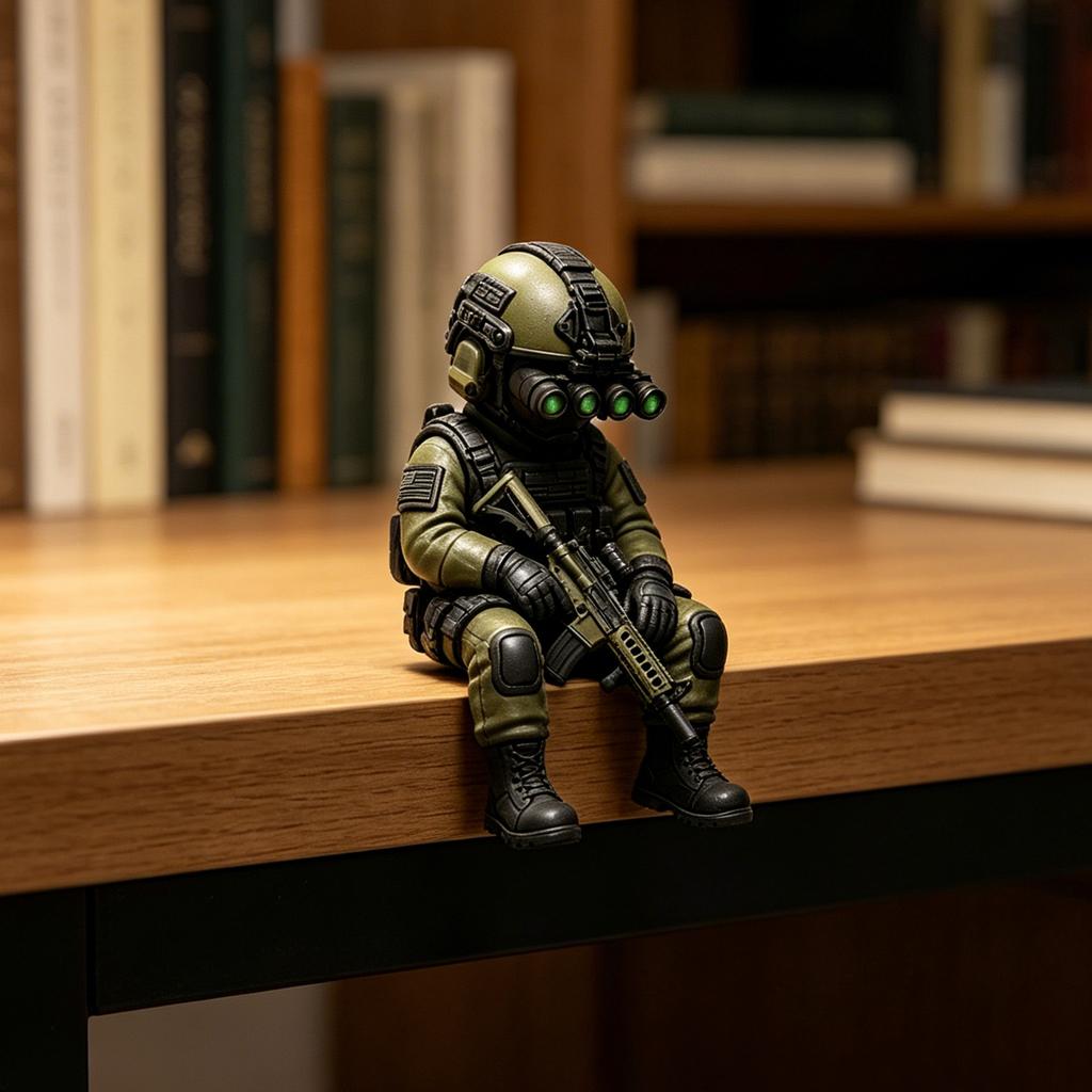 Tactical Sniper Mini Figurine Exquisite Craftsmanship Realistic Soldier Decorate for Household Adults Men Indoors Bedroom Use