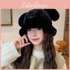 Small Dog Ears Plush Fisherman Hat For Women Winter Warm Cozy Student Fashion Cap