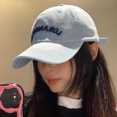 Cowboy Baseball Cap Women's Versatile Wide Brim Show Face Small Peaked Cap Soft Top Big Head Hat