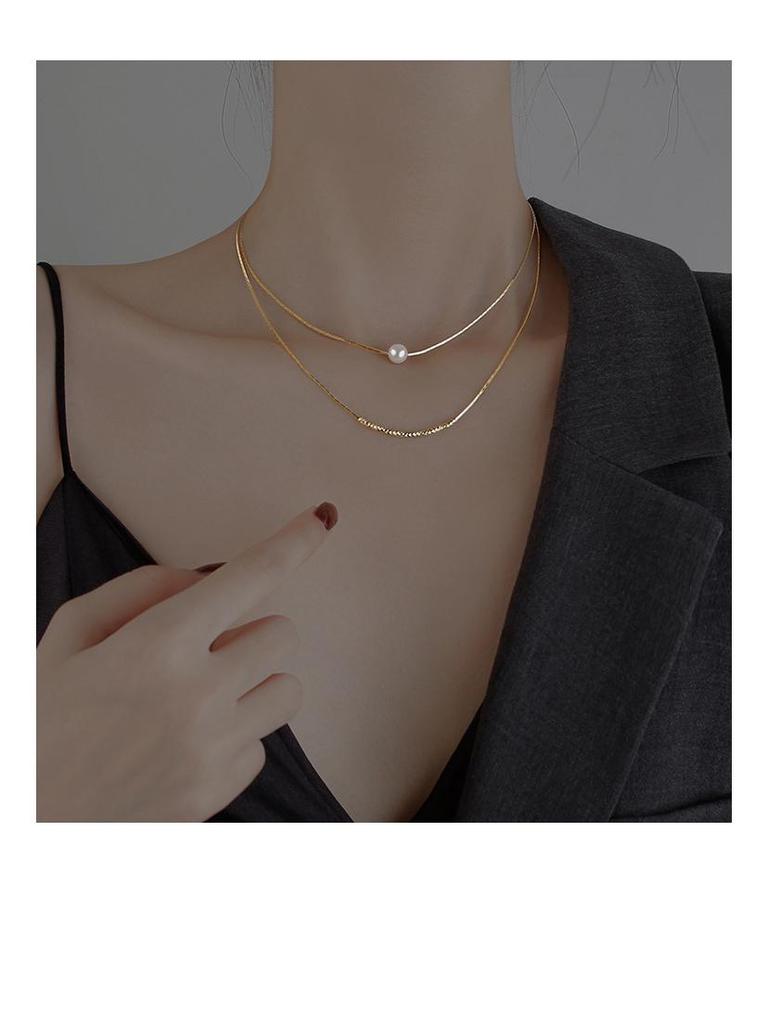 Minimalist Multi-Layer Stackable Clavicle Necklace - Trendy, Versatile Design for Women