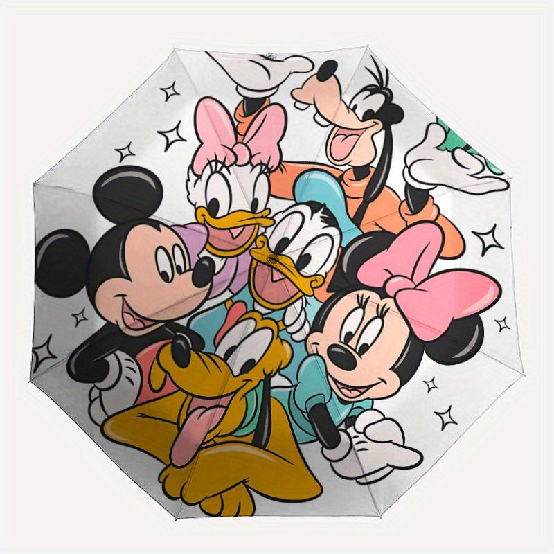 

1pc Mickey Mouse Automatic Folding Umbrella: Compact 8-rib Design Outdoor, Casual Accessory, Durable Canopy