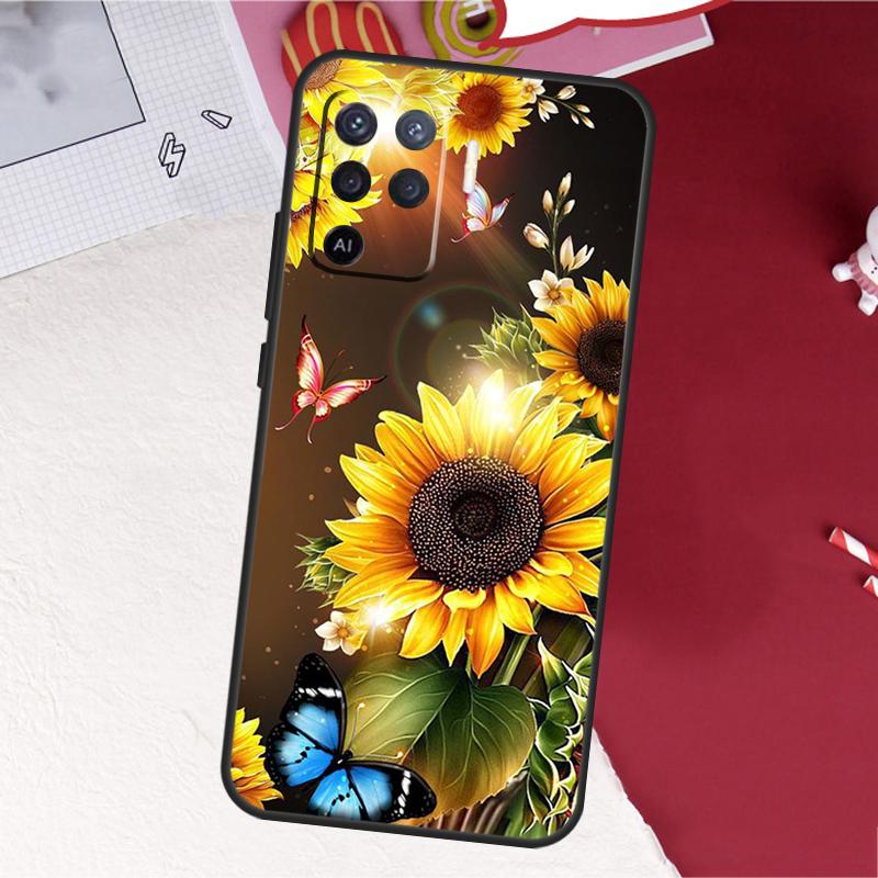 Beauty Yellow Sunflower Case For Oppo A17 A57 A77 A74 A54 A94 A78 A98 A18 A60 A80 A40 A38 A58 A96 A76 A16 A15 A5 Pro OPPO A54 5G