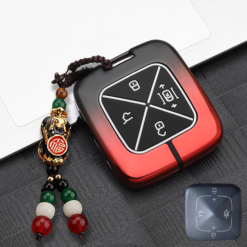 For Zeekr 7X 001 X Mix 007 009 Zinc Alloy Car Key Case Remote Protection Cover Luminous Shell Card Keychain Ring Holder Keyfob
