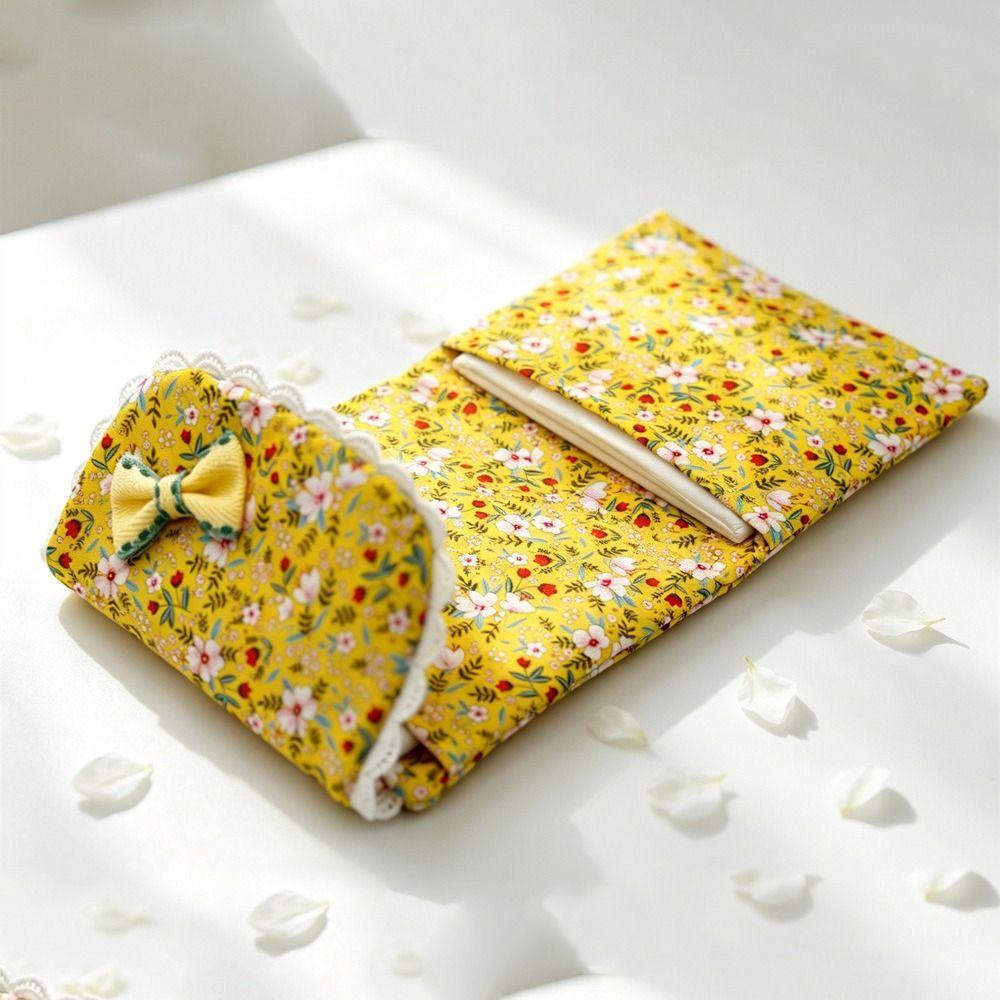 Three-fold Cosmetic Bag Floral Data Cables Organizer Portable Coin Purse for Students Girls