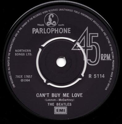 7inch Record BEATLES - Can't Buy Me Love / You Can't Do Th R5114 Parlophone, App 1976 UK Rock Used