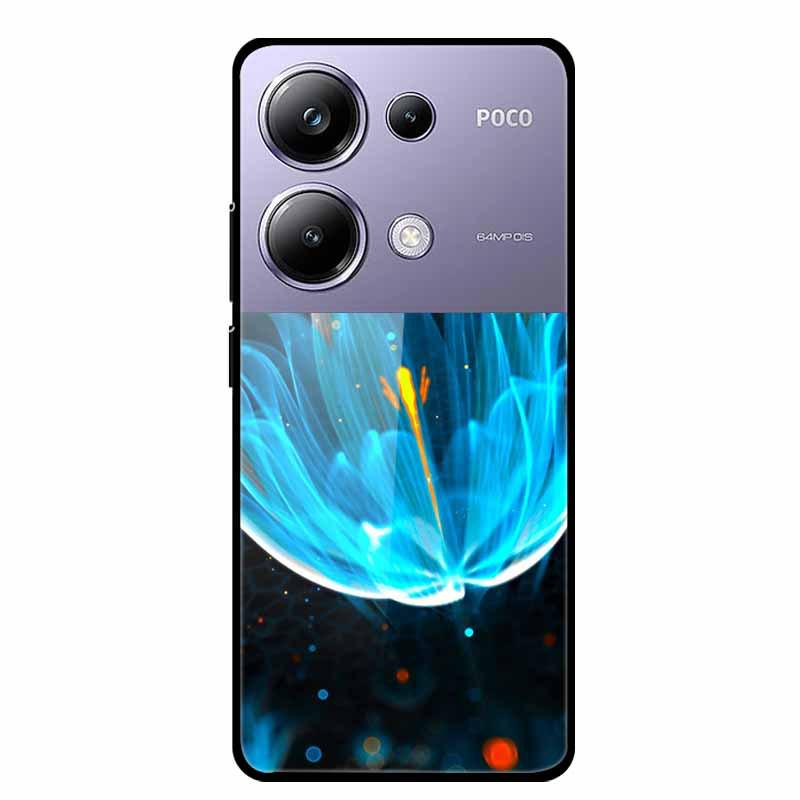 Colorful Aesthetic Tempered Glass Phone Case for Redmi 12 5G & POCO M6 PRO
