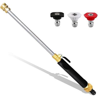 Pressure Garden Hose Nozzle,Jet Nozzle Power Washer with 3 Interchangeable Spray Tips Including Linear,Columnar,Fan,Quick Connect Fittings for Car